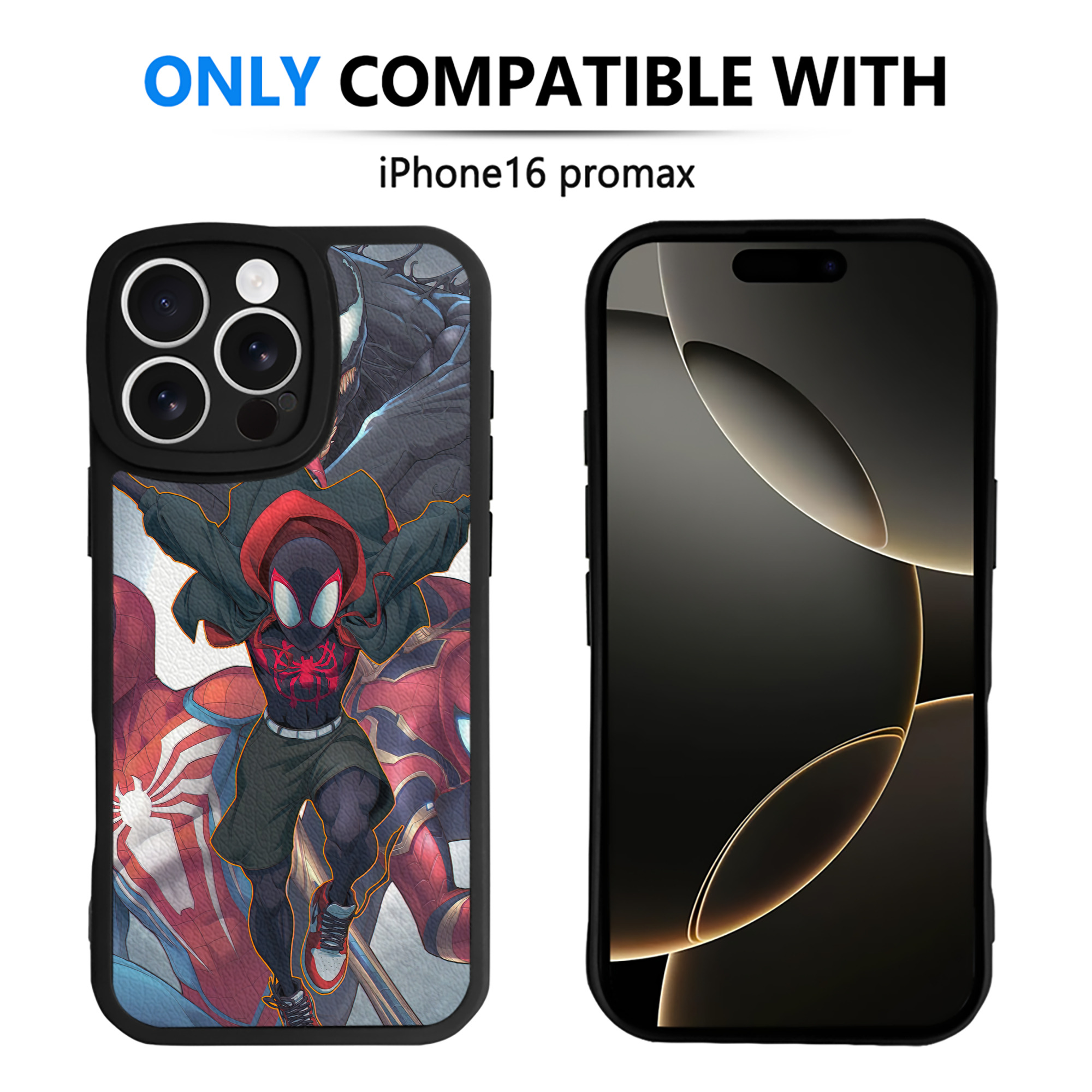 （画像用） Spider Man スパイダーマン 【iPhone 16シリーズ対応】シリコンスマホケース（レザー調） 材質：シリコン